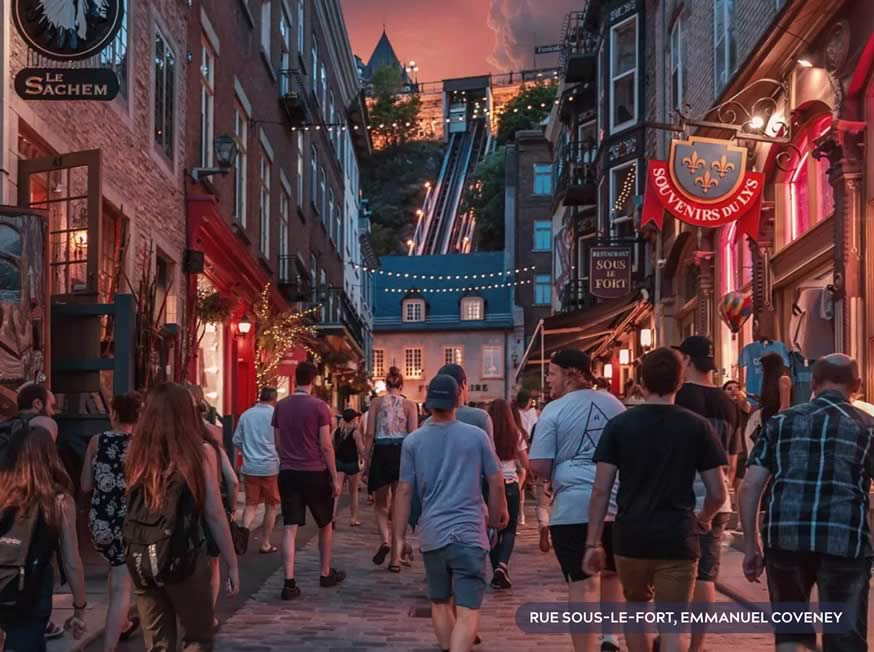 quebec de noche parece salida una película de Harry Potter