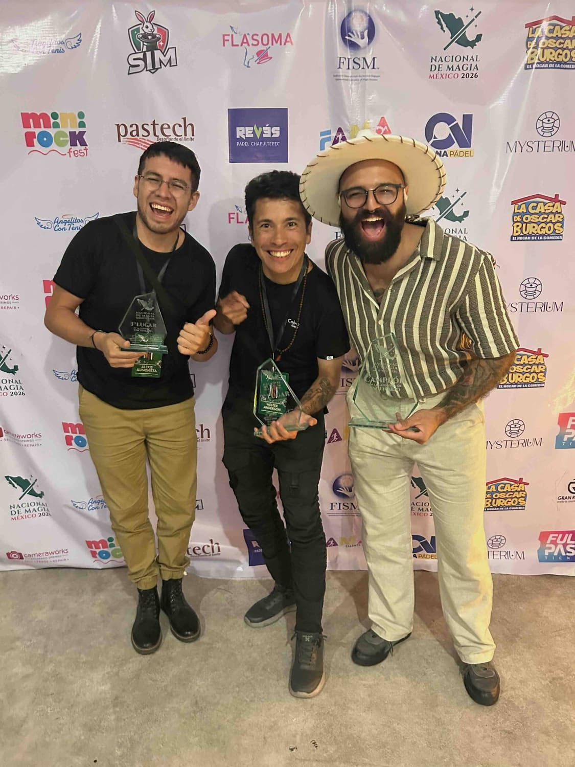 Alexis, Mr Anderson y Eik Vallejo, ganadores de Magia de Escena del Nacional de Magia México 2026